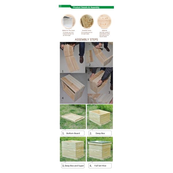 Wooden 10 Frame Langstroth Bee Hive 20mm Thickness Unassembled