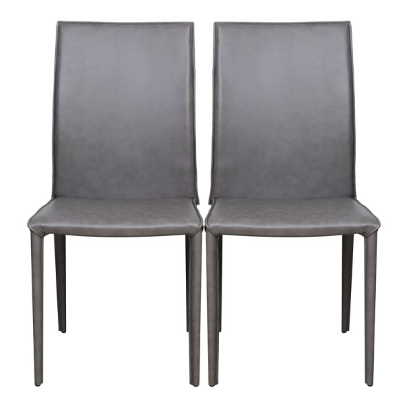 Contemporary Stylish Leather Dining Chairs Customized With Resilience