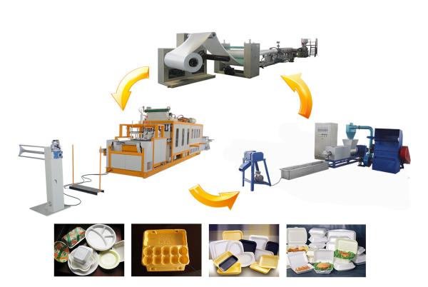 Cheap 150KW Foam Food Container Machine / Lunch Box Foam Board Production Line for sale