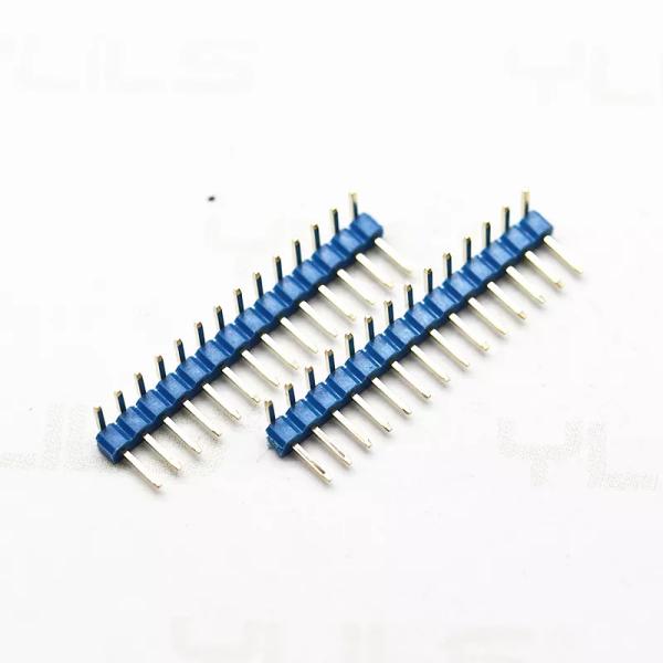 Cheap Customizable Gold Single Row Pin Header , Spacing 2.0mm Right Angle PIN Header for sale