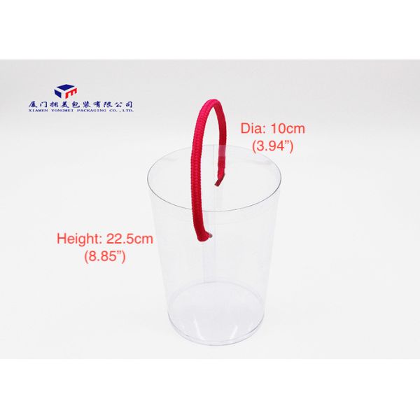 Plastic Cylinder Packaging Tubes With Carry String 0.25 - 0.4mm Thickness Dia 10cm