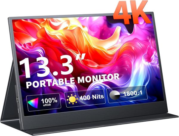 Cheap 4K 13.3" UHD IPS Portable Laptop Monitor Dual USB C HDMI Computer Gaming Display for sale