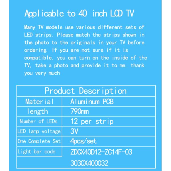 For JL.D40C1235-06 180.W00-401803H TJ100K5000000 CX400DLEDM light strip