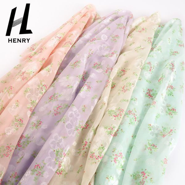 Woven Soft Tulle Fabric Chiffon Printing For Dress Garments