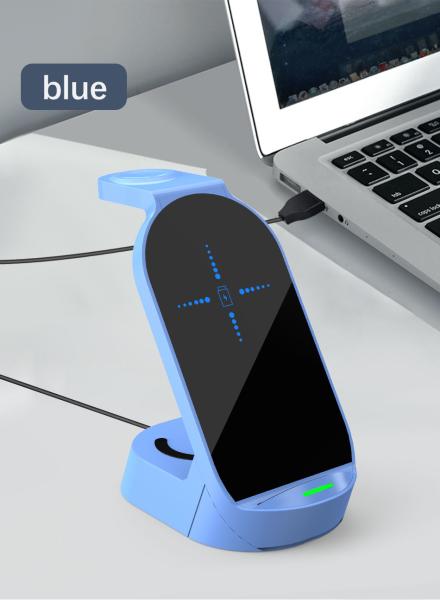 Cheap White 3 In 1 QI Wireless Charger Compatible with Compatibility Qi-enabled Devices for sale