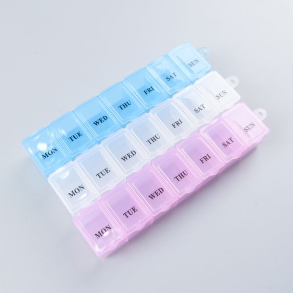 PP Material Weekly Pill Box Large Capacity 11.2ML/Grid Medicine Storage Box