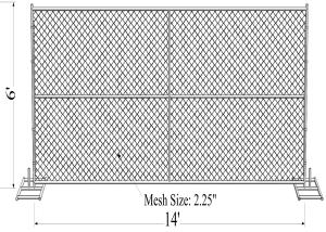 Cross Brace 11.5 Ga (0.11) Us Standard Galvanized Chain Link Temporary Steel Fence No Import Duty