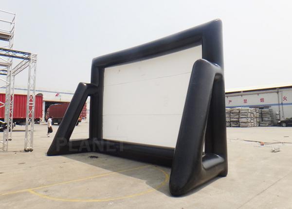 Black And White Inflatable Tv Screen Water Resistance Easy Operation