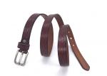 Womens Genuine Cowhide Embossed Leather Thin Belts For Dresses With Single Prong
