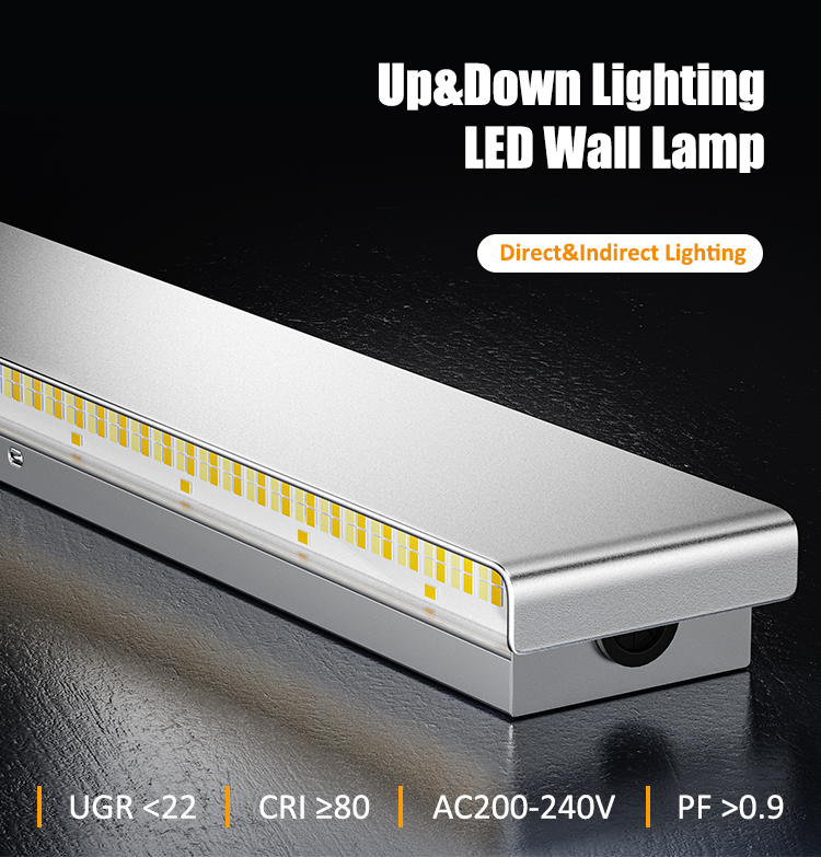 Adjustable CCT aluminum wall light installation view