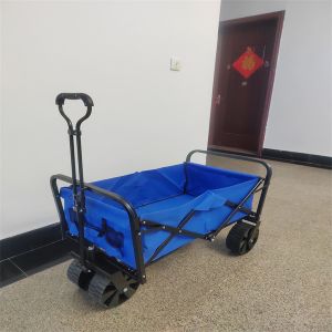 Best Multipurpose Blue Folding Wagon Fold Up Beach Wagon Customize Logo wholesale