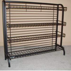 Best 3 shelf red wire counter display rack wholesale