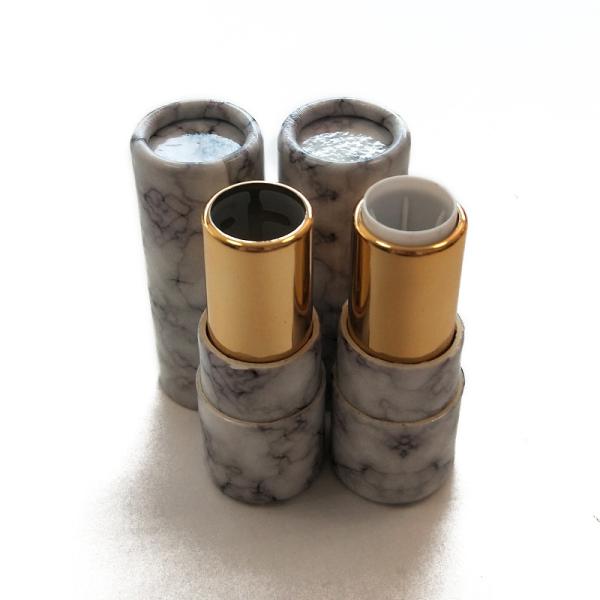 Cheap Eco Friendly Brown Paperboard Push Up Lip Balm Tubes CMYK Printing for sale