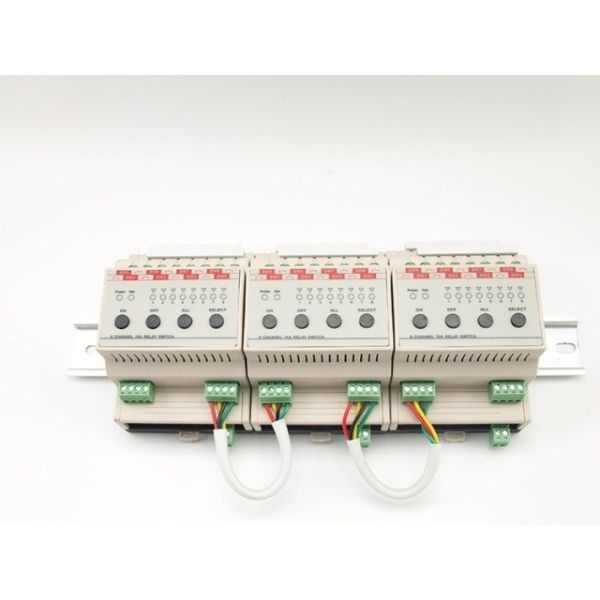 Smart Home Lighting Control Unit Relay Switch Module 8 Way 16A In Line With RS485 Modbus Protocol