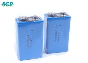 China ER9V 1200mAh 9V Lithium Battery , Li SOCl2 Rechargeable 9 Volt Lithium Ion Battery  on sale