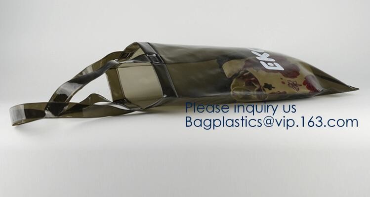 Promotion Transparent Clear Shopping Pvc Bag With Custom Print Nylon & PVC Material Combined Custom Tote Bag Shopping Ba