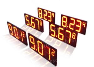 China Long Lifespan Red Digital Gas Station Price Signs Led 7 Segment Display on sale