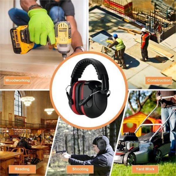 Protective Industrial 31dB NRR Ear Muff Protection Adjustable Foldable