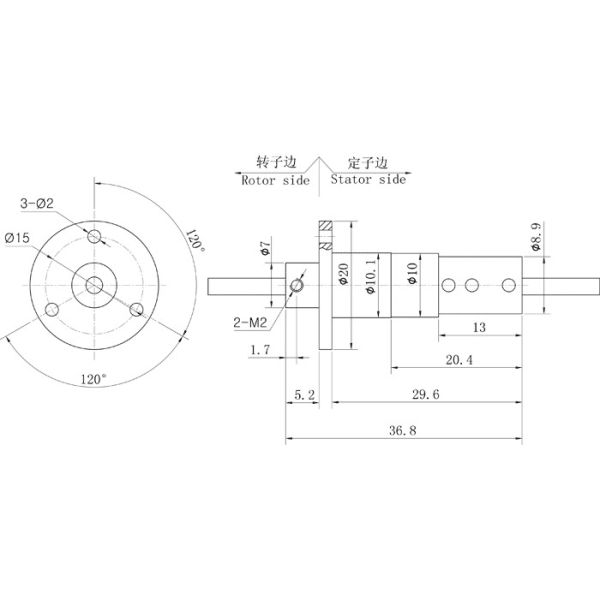 1 channel fiber optic slip ring/ rotary joint