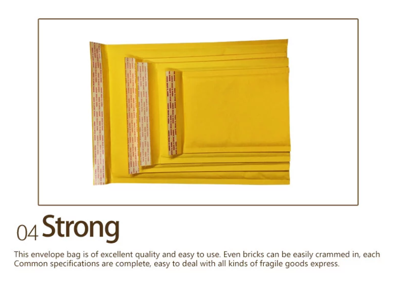 Hot Melt Adhesive Seal Padded Kraft Bubble Envelopes