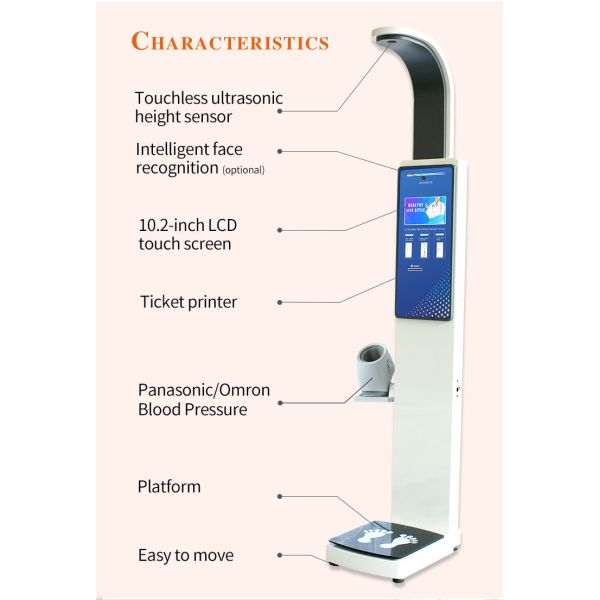 Ultrasonic Detector Lcd Screen Wifi Height Weight Bp Machine