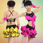 Children's Latin dance skirt suit girls latin performance dance costume JQ-572