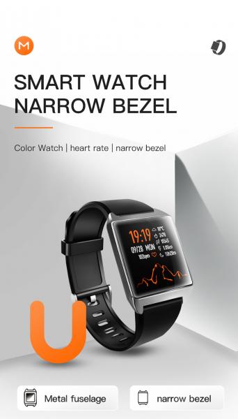 2.5D Reinforced Glass ROHS Sport Touchscreen Smartwatch