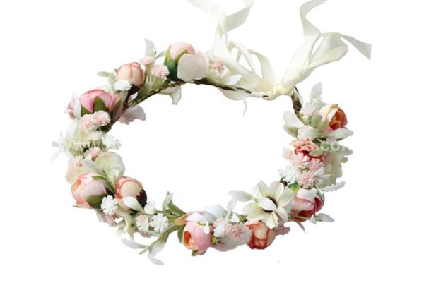 Cheap 18cm Adjustable Colorful Ribbons Silk Flower Bridal Headpieces for sale