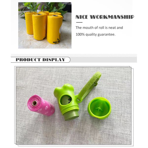 100% Biodegradable Plastic Dog Poop Waste Bag Customized Size with Logo Customized Logo