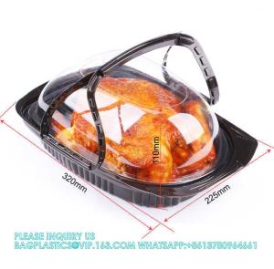 Best Disposable Pp Microwave Rotisserie Chicken Take Out Container Food Box With Handle Plastic Roaster Chicken Container wholesale