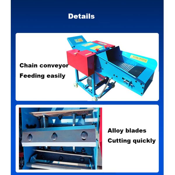 7.5KW Straw Chopper Grass Chaff Cutter Machine Multifunction Household
