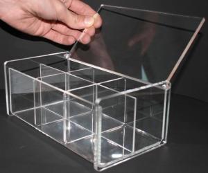 Best transparent acrylic divided storage box with rotated lid wholesale