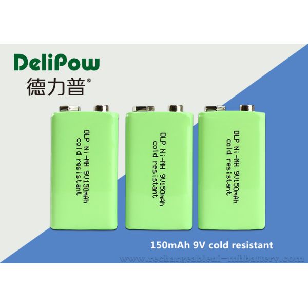 9V 150mAh Low Temperature Rechargeable Batteries 6F22 Size For Flashlight