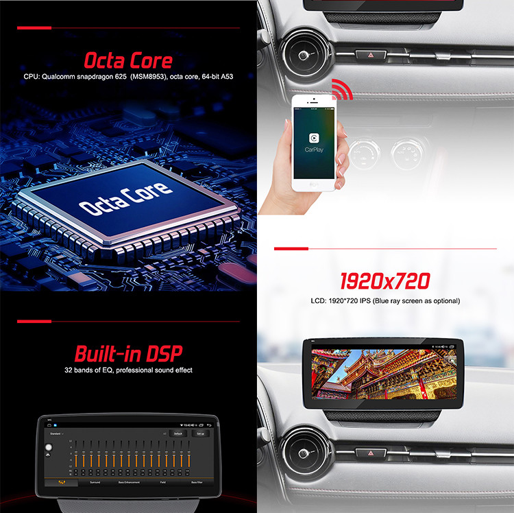 Mazda Car stereo 2Din car navigation system for CX-3 with dual system 10.25inch IPS screen