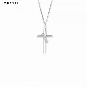 Best 0.5M 1.92 Gram Sterling Silver Necklace Chains 24k Nickel Free Cross Chain Necklace wholesale