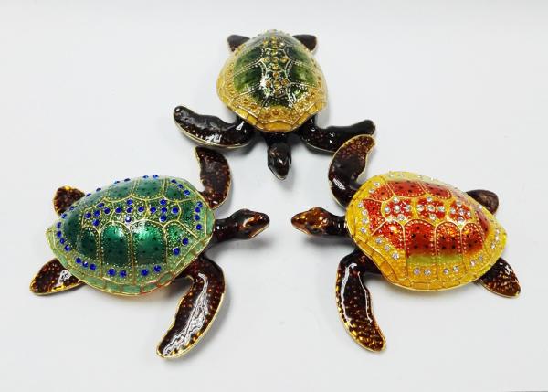 Cheap Metal turtle jewelry box bedside turtle enamel metal jewelry box for sale