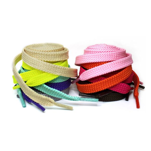 100% Polyester Flat Shoe Laces Rope Pink Shoelaces Bulk Customized