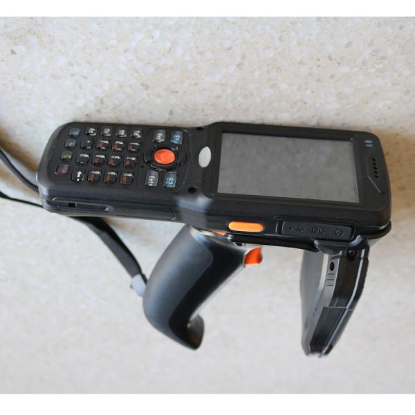 Cheap Impinj R2000 Handheld Barcode Scanner , UHF RFID Card Reader RS232 / USB Interface for sale