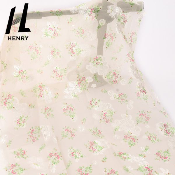 Woven Soft Tulle Fabric Chiffon Printing For Dress Garments