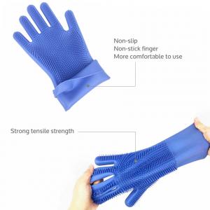 Best Non-slip Design New Fancy Multifunctional Scrubber Cleaning Glove 100% Food Grade Silicone Rubber Sponge Brush with five fingers wholesale