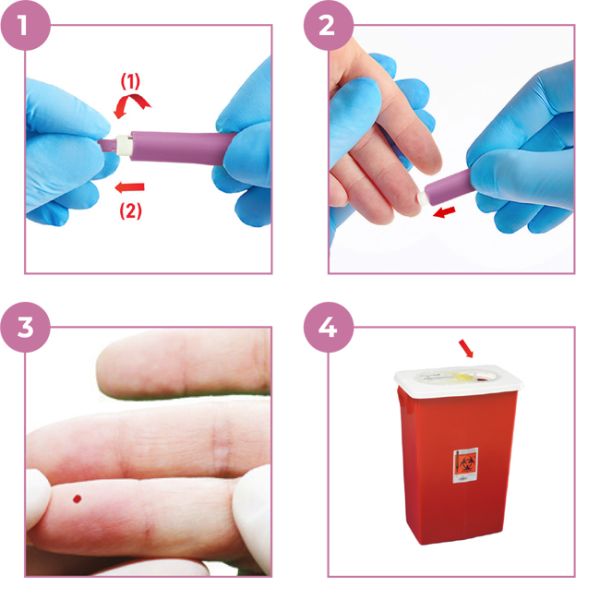Auto Prick Lancet with Self-Destructive Safety Mechanism 23G 2.2mm for Rapid Test
