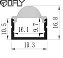 Cheap Acrylic Cover Aluminum LED Light Strip Housings Profile UV Resistant Surface Mounted 19.3*16.8mm for sale