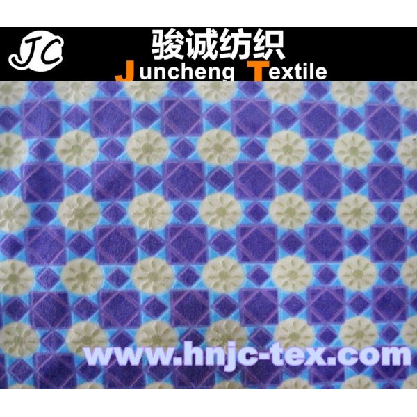 100% polyester printed burnout velboa fabric/ printing / fabric printed/bedding sheet