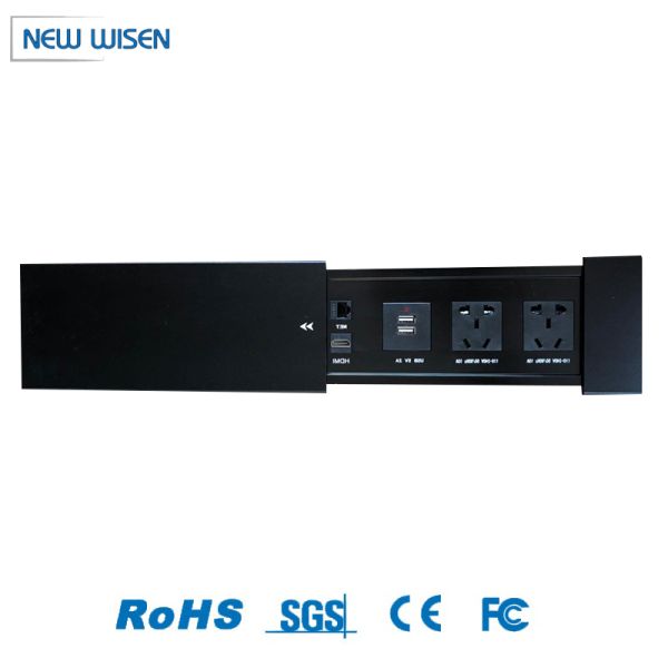 Customized Sliding Electrical Outlets Plug Sockets 16A Desk Mounted