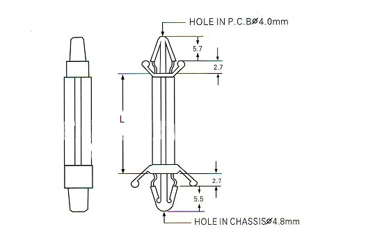 CS0522 High Tensile PCB Standoff Hardware , 5mm - 22mm Plastic PCB Spacers