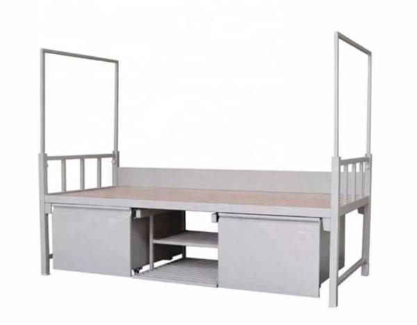 Cheap School Staff  Single Tier 40kg Steel Bunk Beds With Bottom Cabinet for sale