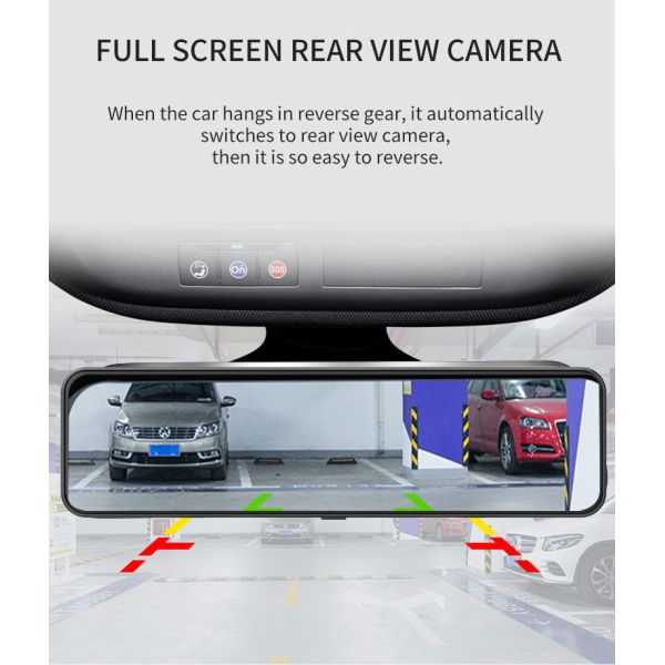 IPS LCD 4K Dash Camera 10.88" Rear View Mirror Full HD 1080P Car Dvr Auto