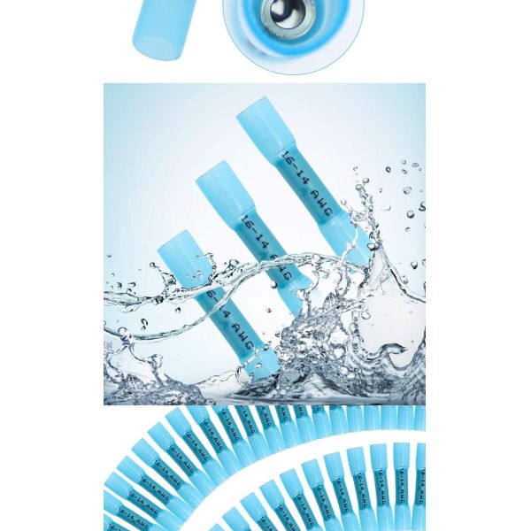 AWG 16 - 14 HDPE insulated wire connector , Heat Shrink Butt Connector Terminal Kit