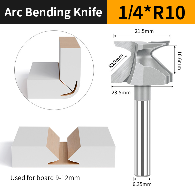 YINGBA R18R30 Carbide Cutter Head Circular Arc Bending Integrated Forming Tool for Wooden Doors AndWall Cabinets Router Bit