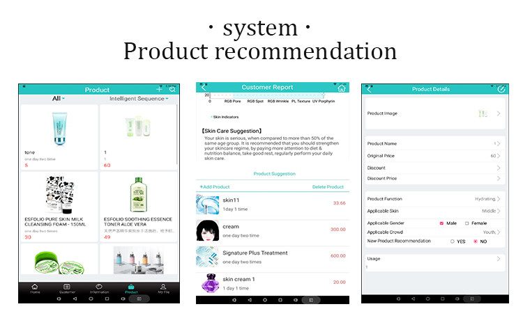 Acne Treatment 3D Skin Analyzer / 9000h Smart Mirror Skin Analysis System